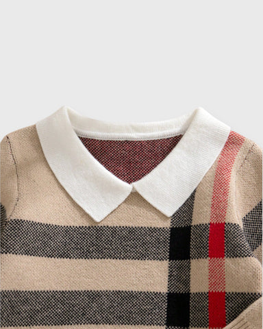 Baby Boy Nova Check Collar Sweater
