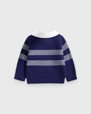 Baby Boy Nova Check Collar Sweater
