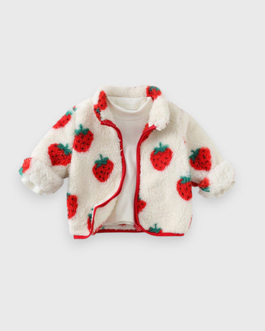 Baby Girl Strawberry Fleece Jacket