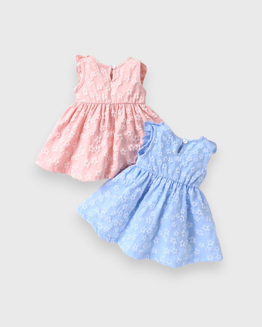 Set of 2 Flower Emboss Dress
