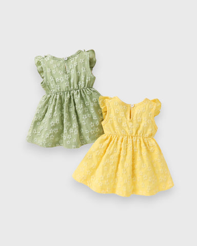 Set of 2 Flower Emboss Dress