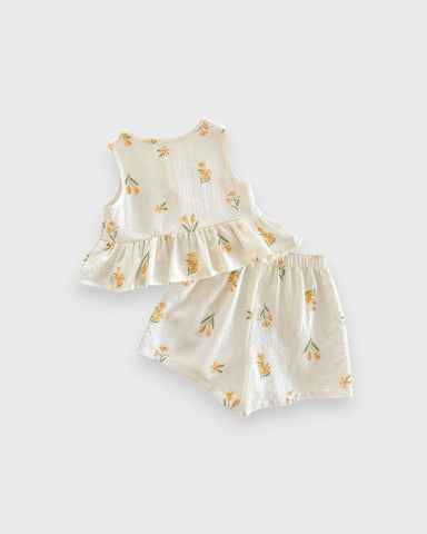 2 Pc Baby Girl Cute Bow Sleeveless Top and Shorts