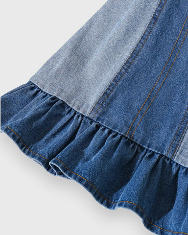 Baby Girl Colorblock Denim Dress