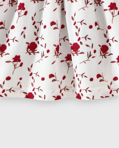 2 Pc Baby Girl Flower Vines Faux Suspender Dress