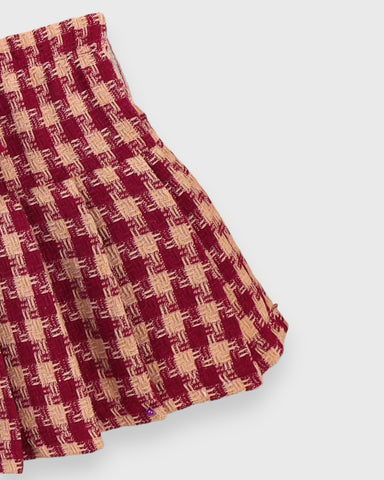 2 Pc Girls Houndstooth Tweed Jacket Skirt Set