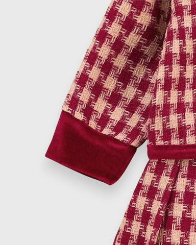 2 Pc Girls Houndstooth Tweed Jacket Skirt Set