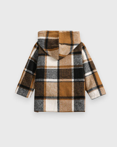 Toddler Boy Hooded Plaid Shirt