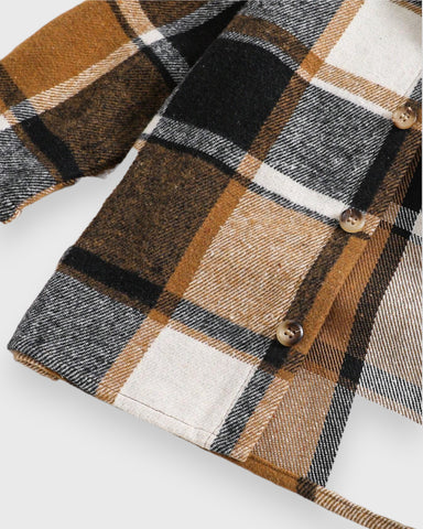 Toddler Boy Hooded Plaid Shirt