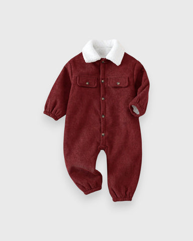 Baby Boy Fleece Lined Corduroy Romper