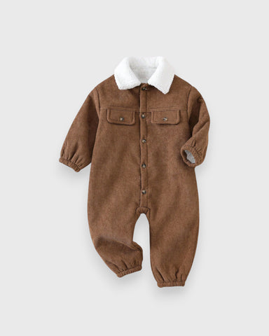 Baby Boy Fleece Lined Corduroy Romper
