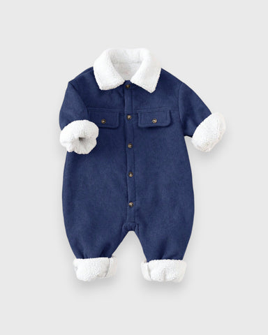 Baby Boy Fleece Lined Corduroy Romper