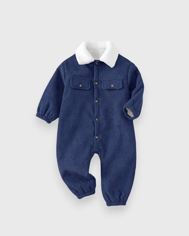 Baby Boy Fleece Lined Corduroy Romper