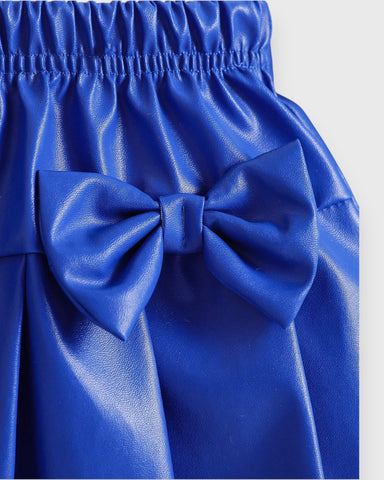 Baby Girl Fuzzy Shirt with Pleather Skirt