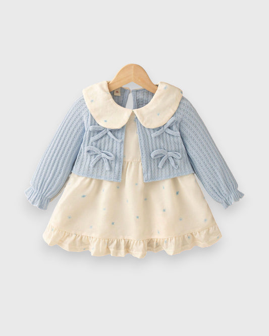 Baby Girl 2 in 1 Faux cardigan Darling Dress