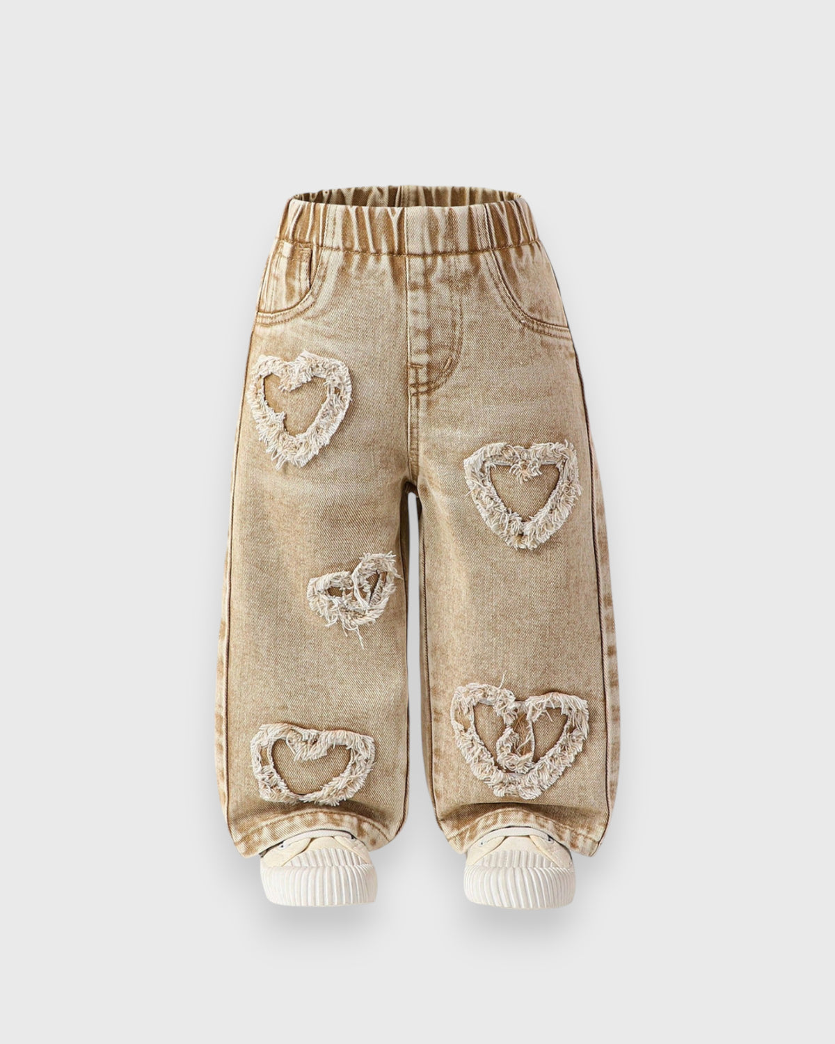 Baby Girl Heart Patch Wide Jeans