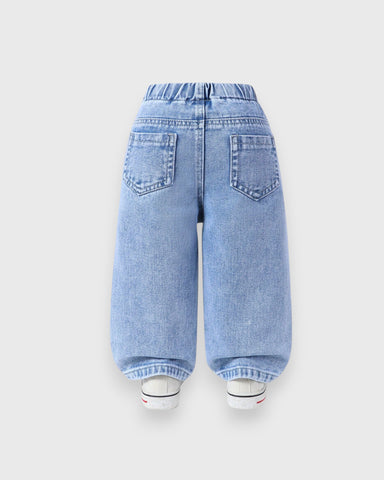 Baby Girl Heart Patch Wide Jeans