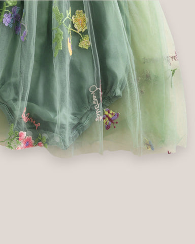 Baby Girl Mesh Flower Butterfly Wings Bodysuit