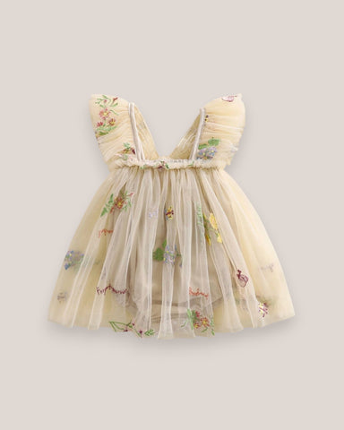 Baby Girl Mesh Flower Butterfly Wings Bodysuit