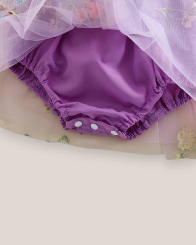 Baby Girl Mesh Flower Butterfly Wings Bodysuit