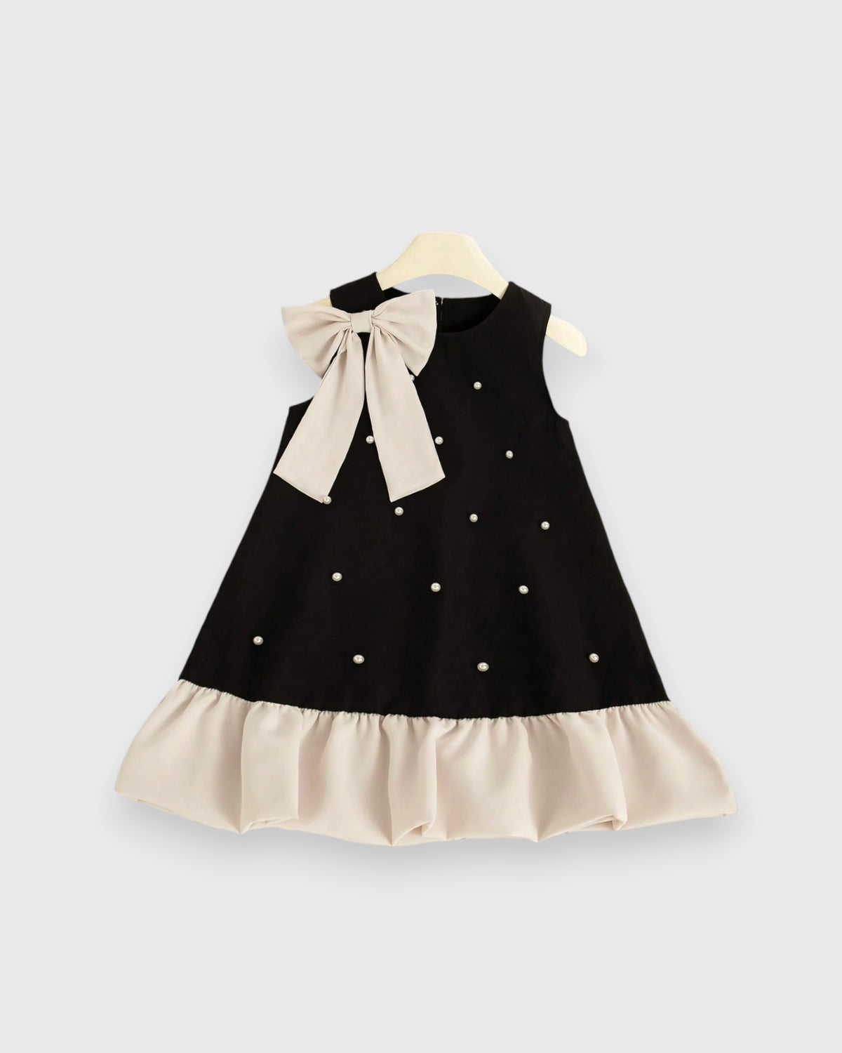 Girls Ruffle Bow Flare Hem Dress
