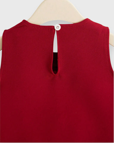 Girls Ruffle Bow Flare Hem Dress