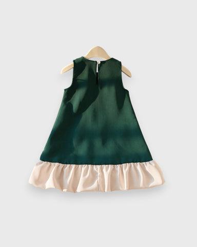 Girls Ruffle Bow Flare Hem Dress