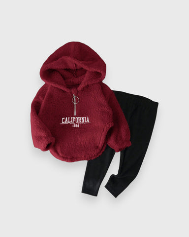 2 Pc Baby Girl California Fleece Shirt & Leggings Set