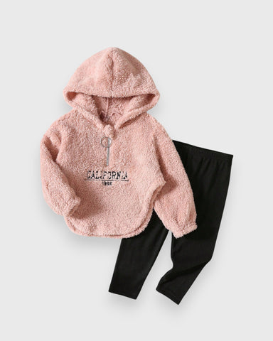 2 Pc Baby Girl California Fleece Shirt & Leggings Set