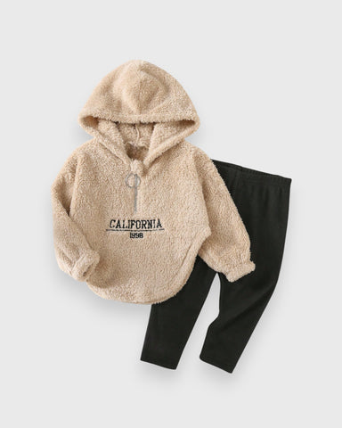 2 Pc Baby Girl California Fleece Shirt & Leggings Set