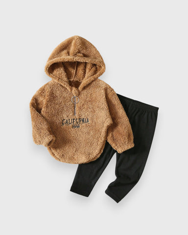 2 Pc Baby Girl California Fleece Shirt & Leggings Set