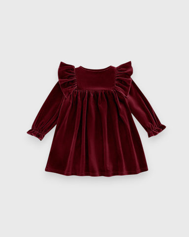 Baby Girl Velvet Ruffle Flared Dress
