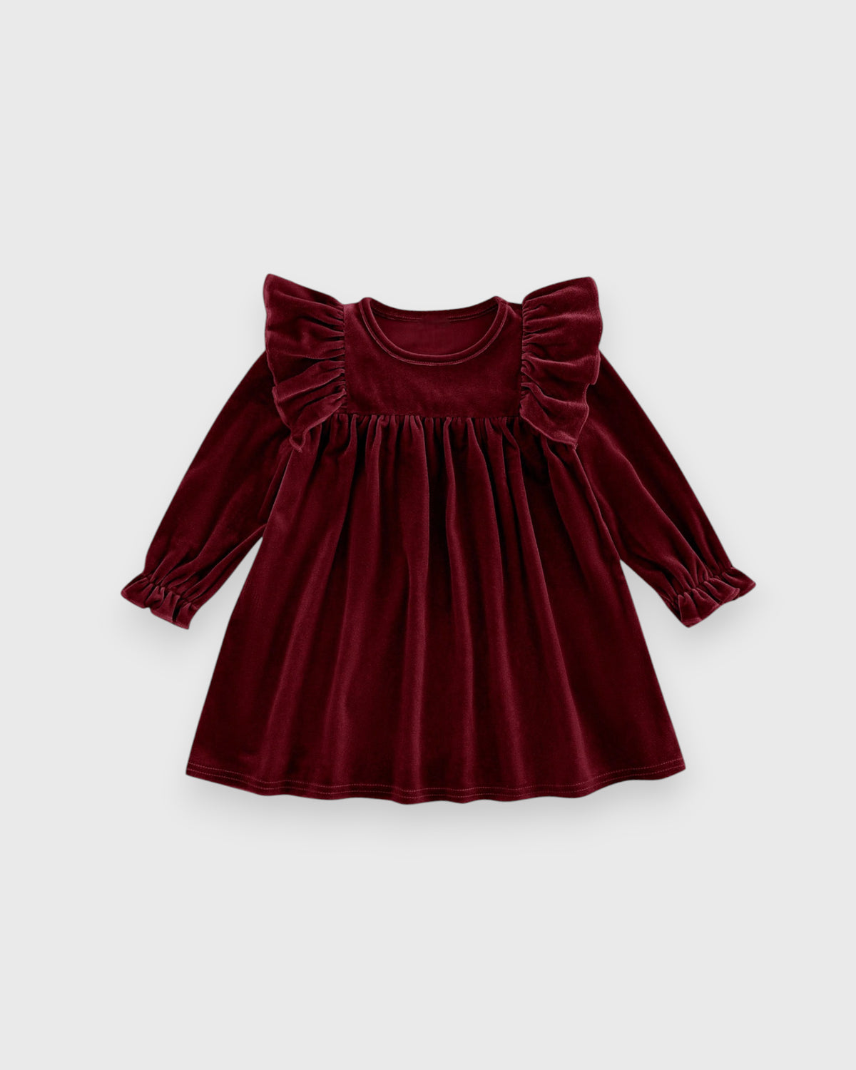 Baby Girl Velvet Ruffle Flared Dress