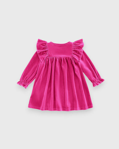 Baby Girl Velvet Ruffle Flared Dress