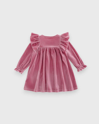 Baby Girl Velvet Ruffle Flared Dress
