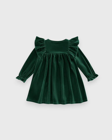 Baby Girl Velvet Ruffle Flared Dress