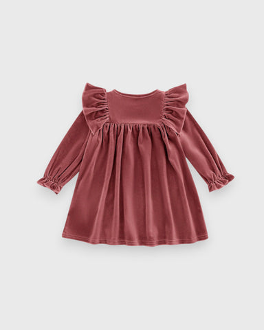 Baby Girl Velvet Ruffle Flared Dress