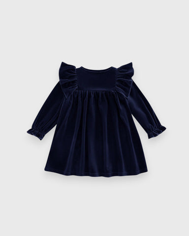 Baby Girl Velvet Ruffle Flared Dress