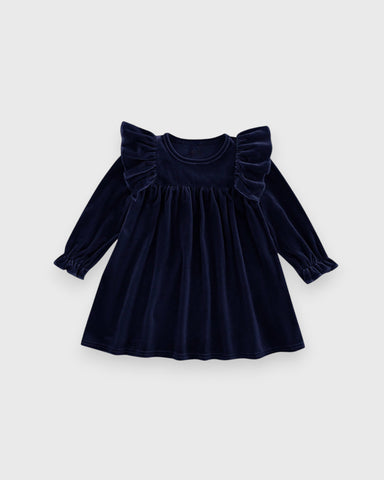 Baby Girl Velvet Ruffle Flared Dress