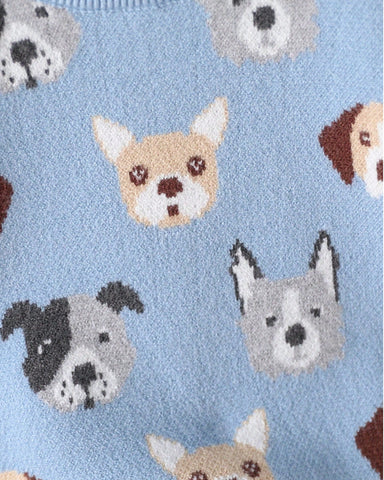 2 Pc Baby Boy Doggy Print Sweater Set