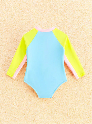 Baby Girl Neon One-Piece Swimsuit