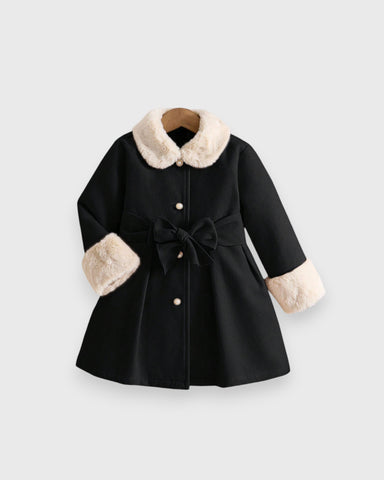 Girls Furry Collar and Cuff Coat