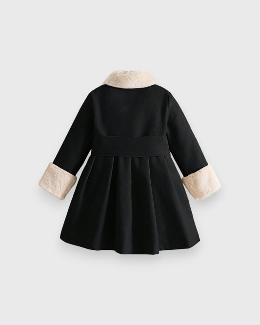 Girls Furry Collar and Cuff Coat
