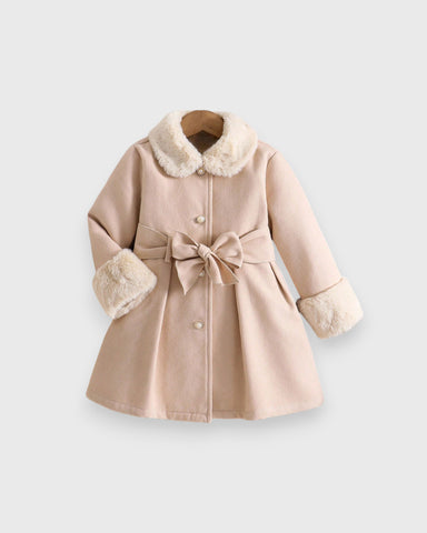 Girls Furry Collar and Cuff Coat