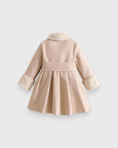 Girls Furry Collar and Cuff Coat