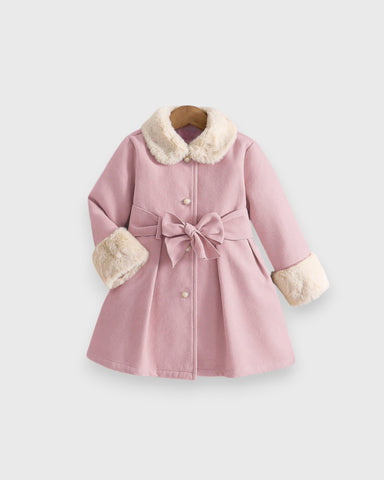 Girls Furry Collar and Cuff Coat