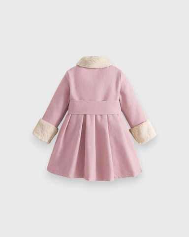 Girls Furry Collar and Cuff Coat