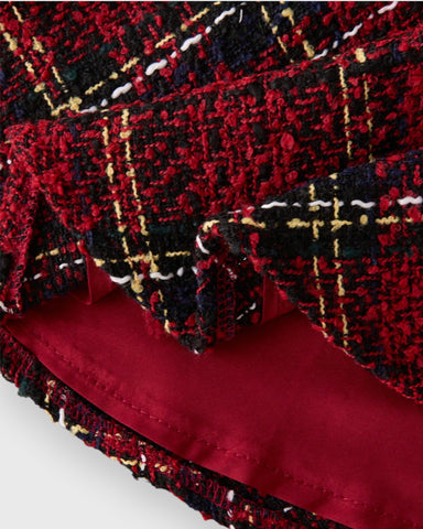 Girls 2 Pc Plaid Cardigan and Skirt Set