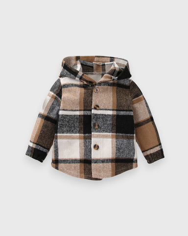 Baby Boy Hooded Plaid Shirt