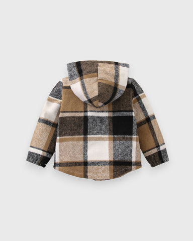 Baby Boy Hooded Plaid Shirt