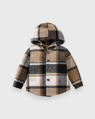 Baby Boy Hooded Plaid Shirt
